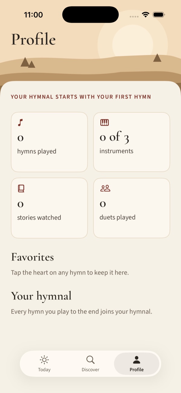 Your profile: hymns played, instruments, stories and duets